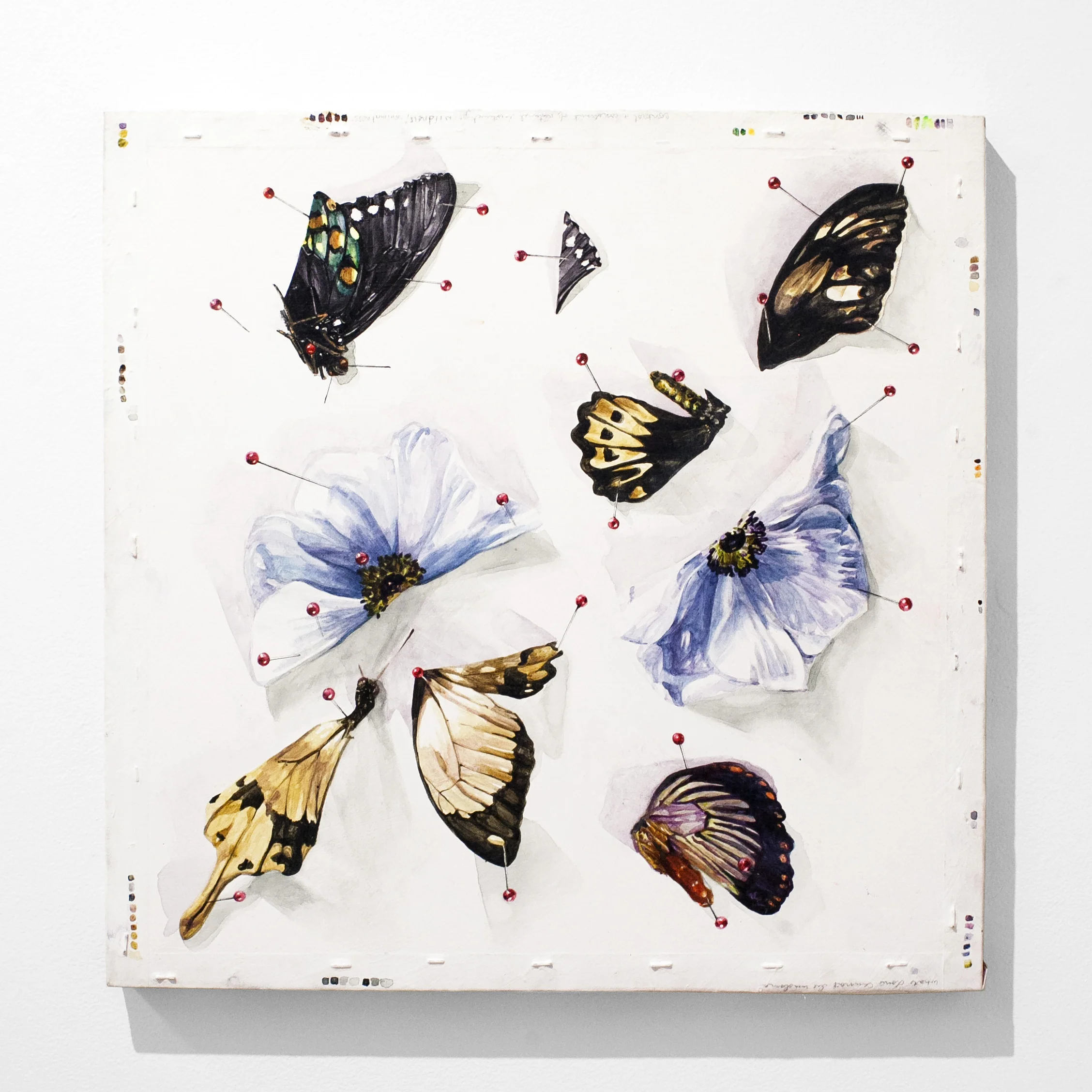 Aubrey Learner - "What's Done is Done" Acrylic and Ink on Mounted Paper. 24 x 24 Inches. 2019.