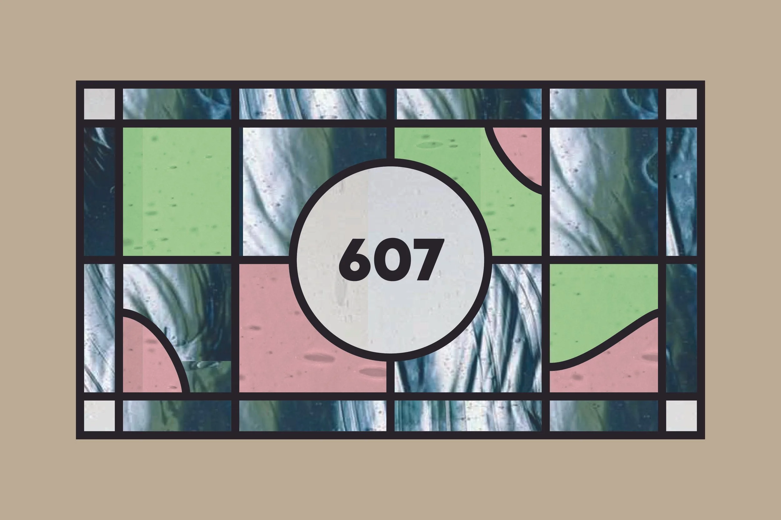 Classic Stained Glass Transom With House Numbers