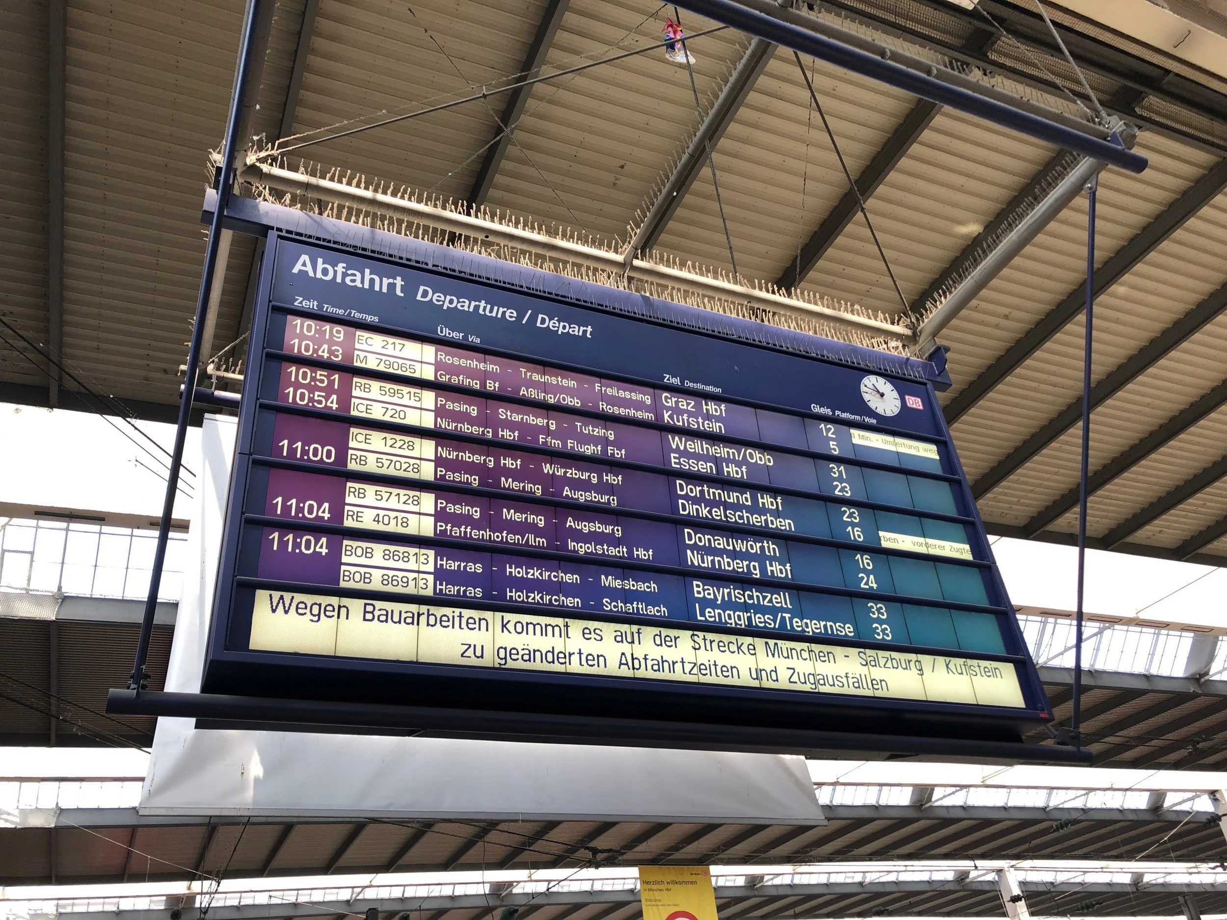 Munich Train Station - lots of food ***you have to pay to use the toilet. 