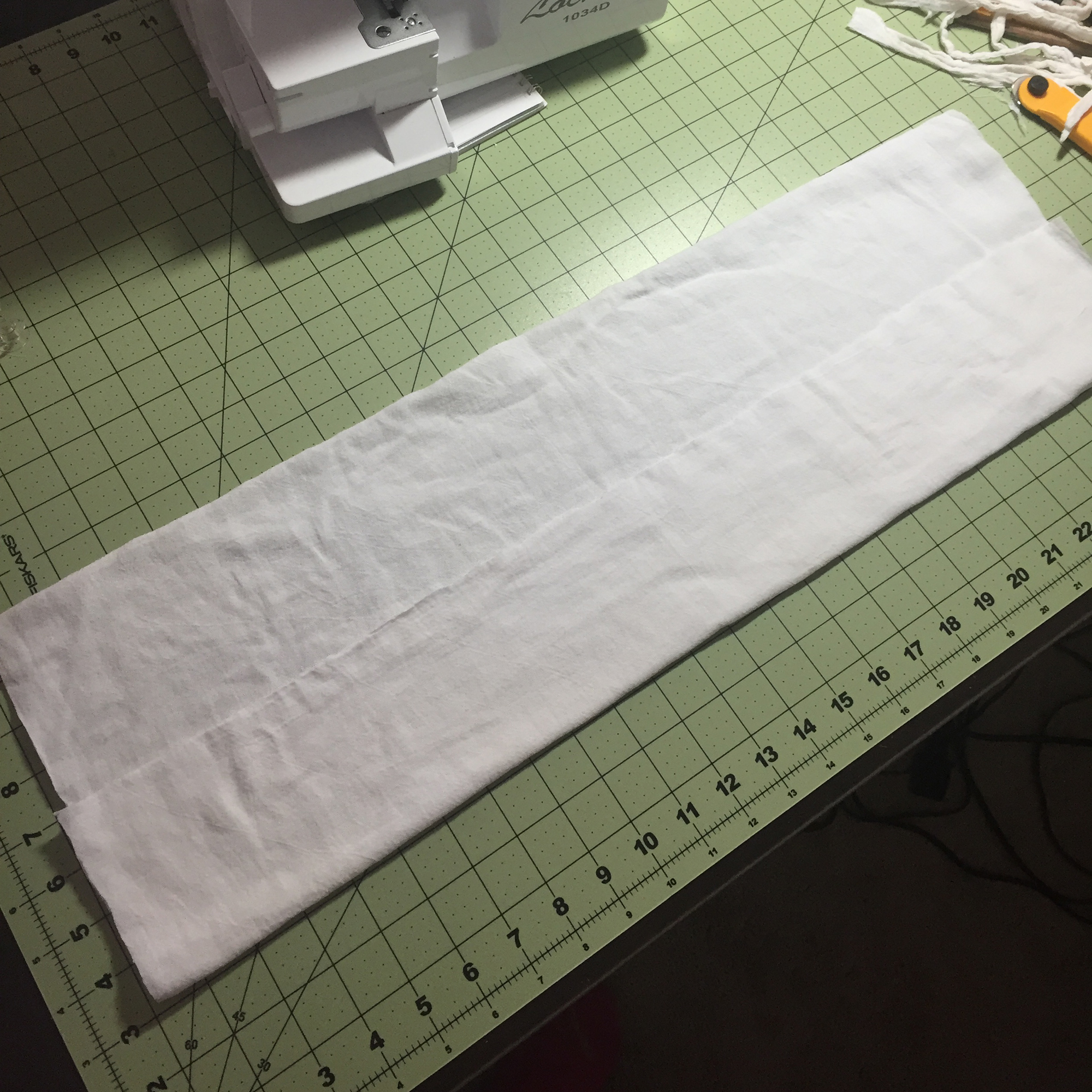 After folding in two, fold in thirds..
