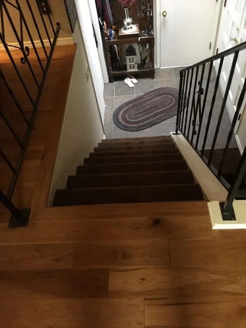 Hickory Hardwood Tumeric to stairs