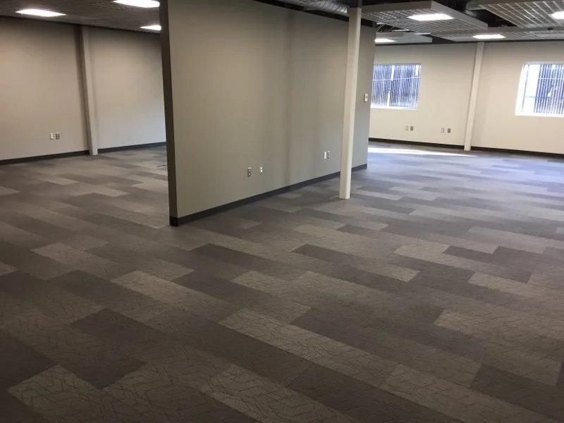 Gray carpet tile planks