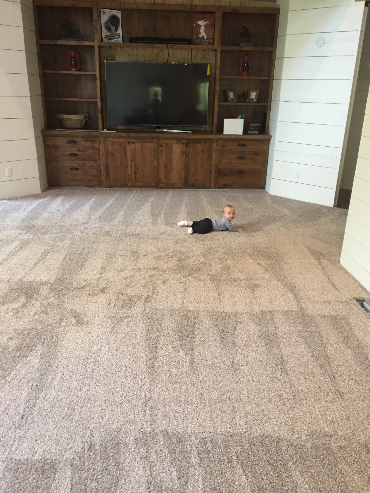 Baby enjoying her new carpet