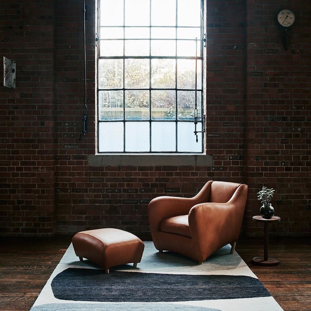 Loving the textures in this vignette, rug from @christopherfarrdesign, chair by @matthewhiltonstudio and side table from @scpltd. Photo by @horwoodphoto. Thank you @lightlocations! #photolocation #factorylocation #filmlocation #eastlondon #warehousec