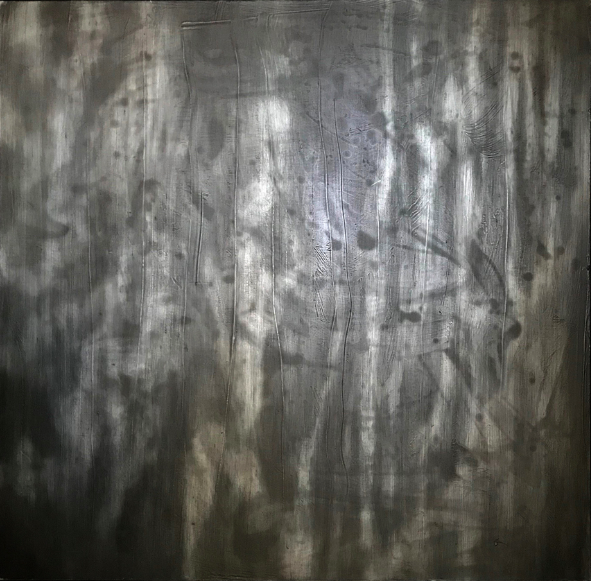 UNTITLED | FRAMED UNCAPSULATED POLYMER & OIL ON CANVAS | 47X47