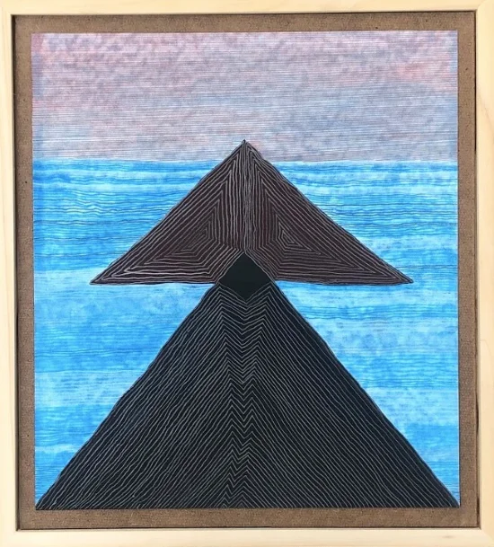 ISLANDS | FRAMED COLORED PENCIL, FLASHE, GRAPHITE | 14X13