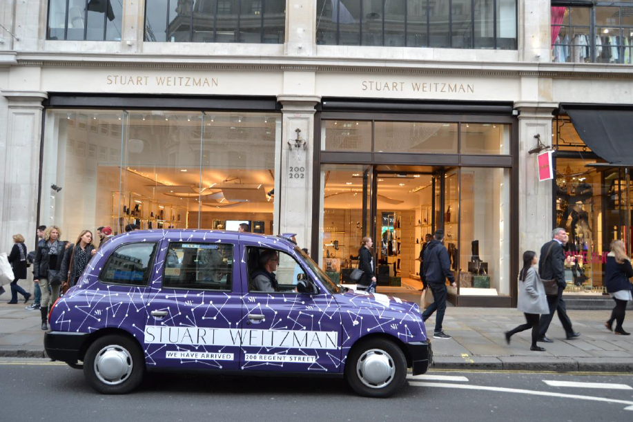 Taxi for Stuart Weitzman launch in London, 2017
