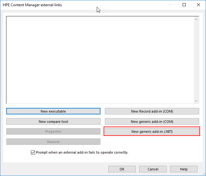External Link Dialog