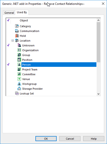 Used By tab of the external link
