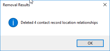 Results when removing from tagged locations