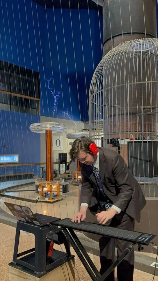 David playing Tesla Coils at the Museum of Science Boston