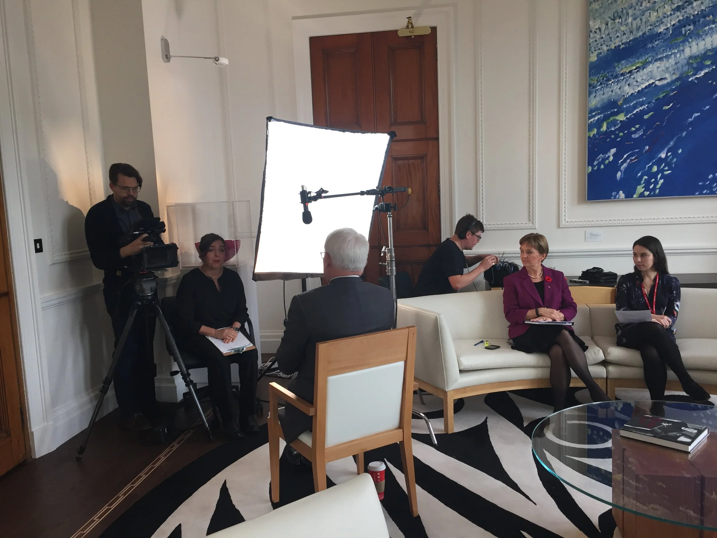 Me interviewing Gordon Campbell in London, November 2015.