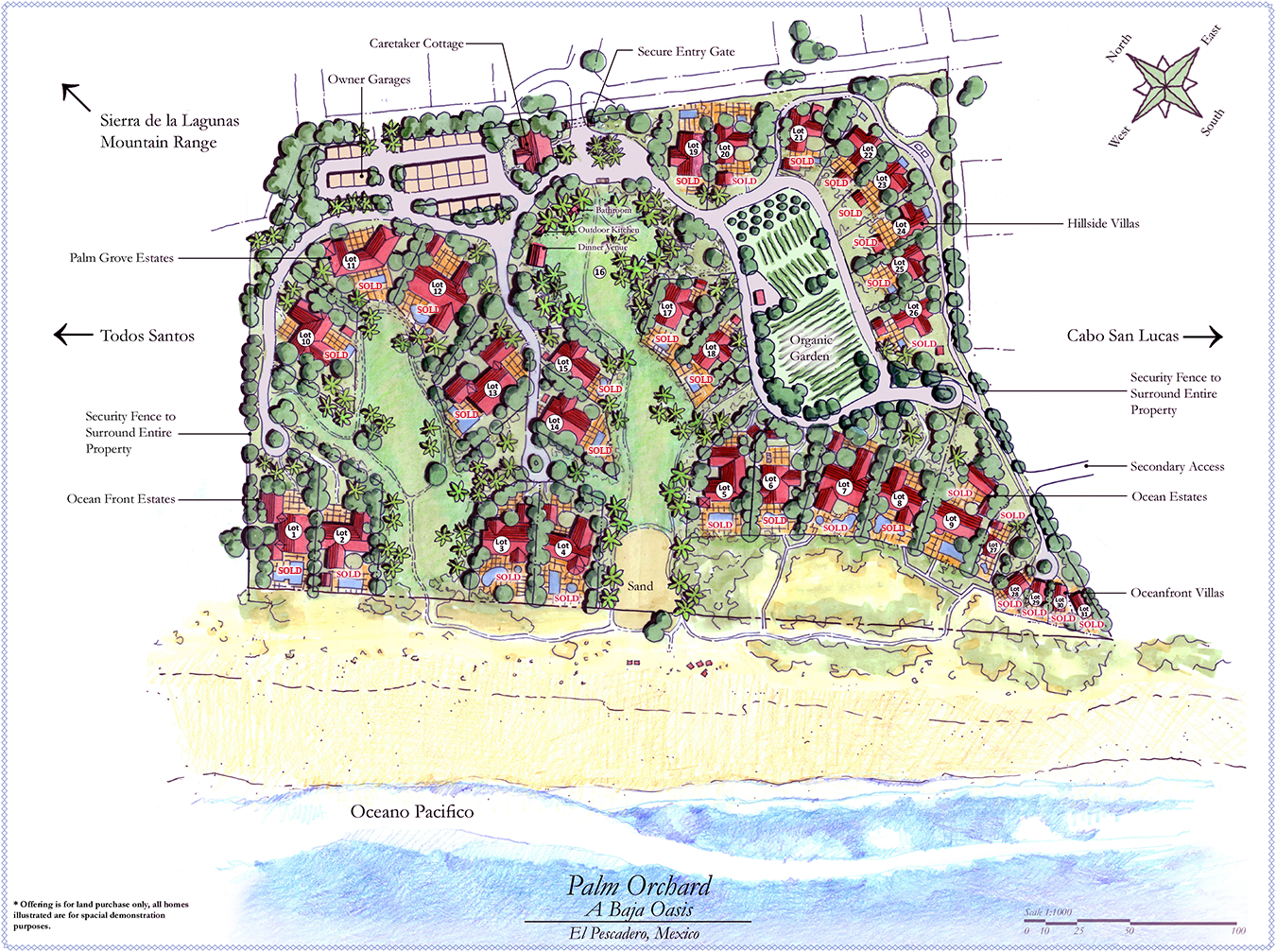 Palm Orchard Master Plan designed by Don Vita El Pescadero San Pedrito Beach Baja California Sur
