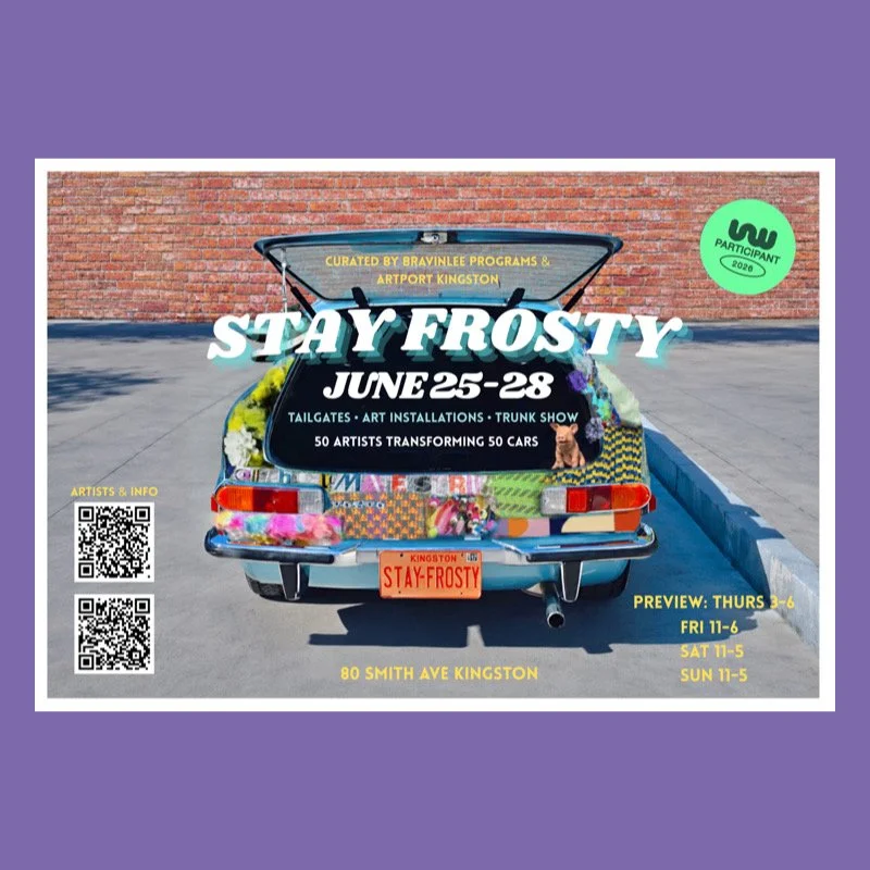 I was invited to curate for Stay Frosty, I chose artist John O'Donnell for an exhibition in my car.   The event called for an unconventional exhibition space where artists and curators turn their vehicle trunks and parking spots into self-contained, 