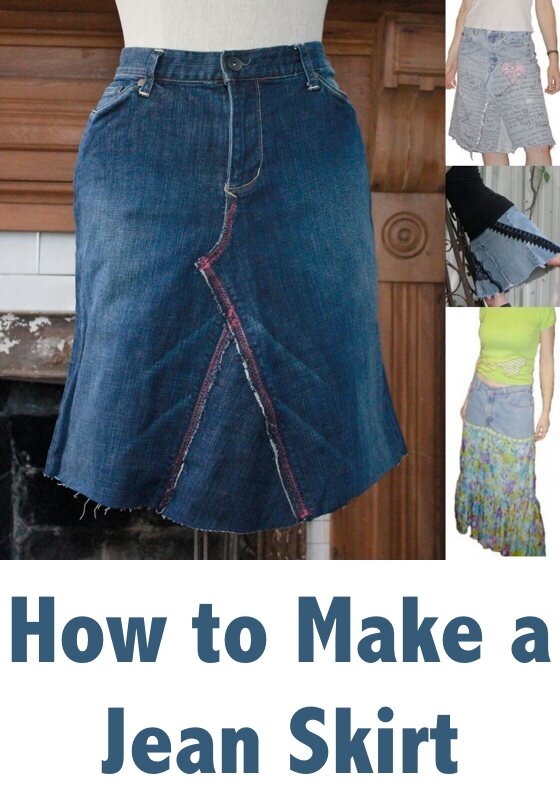 jeans with skirt overlay