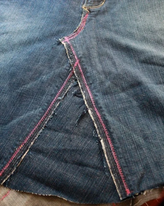 denim skirt made from jeans
