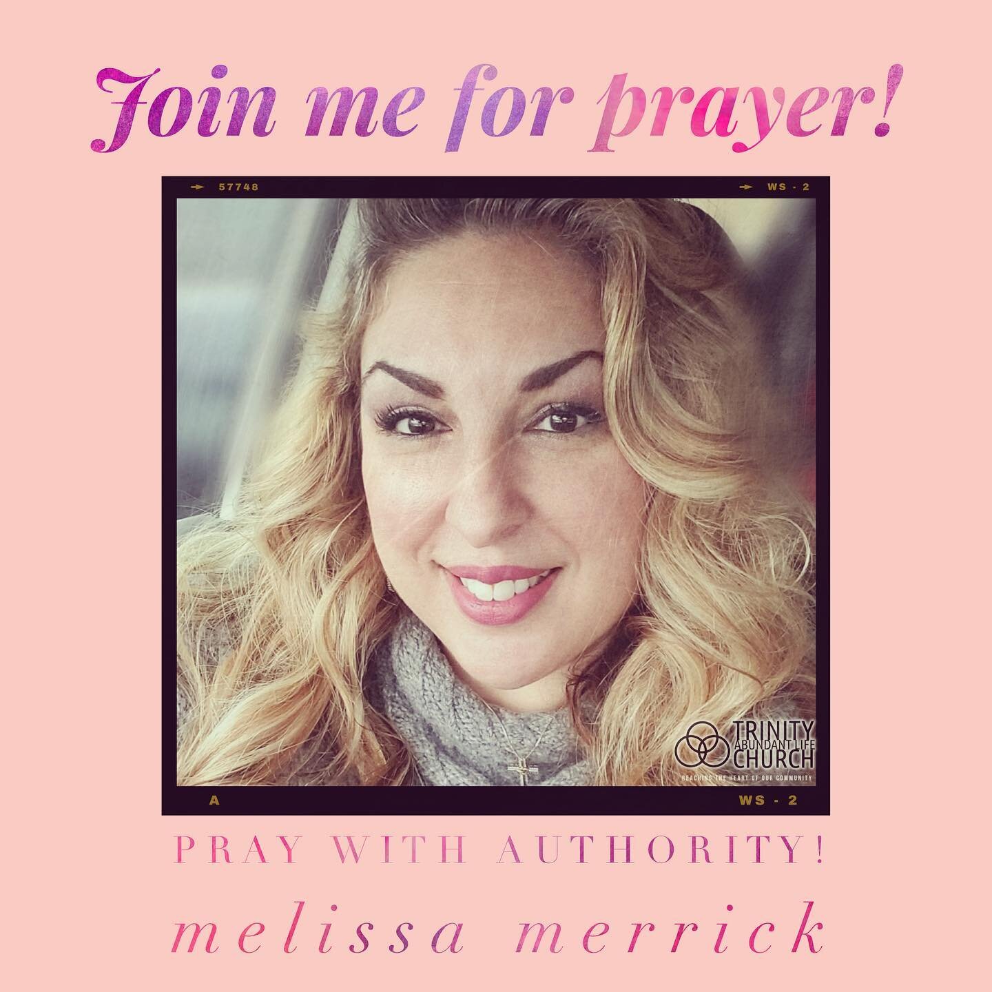 Ladies! Join us for prayer on Wednesday via zoom at 10:30am special word of encouragement by Melissa Merrick