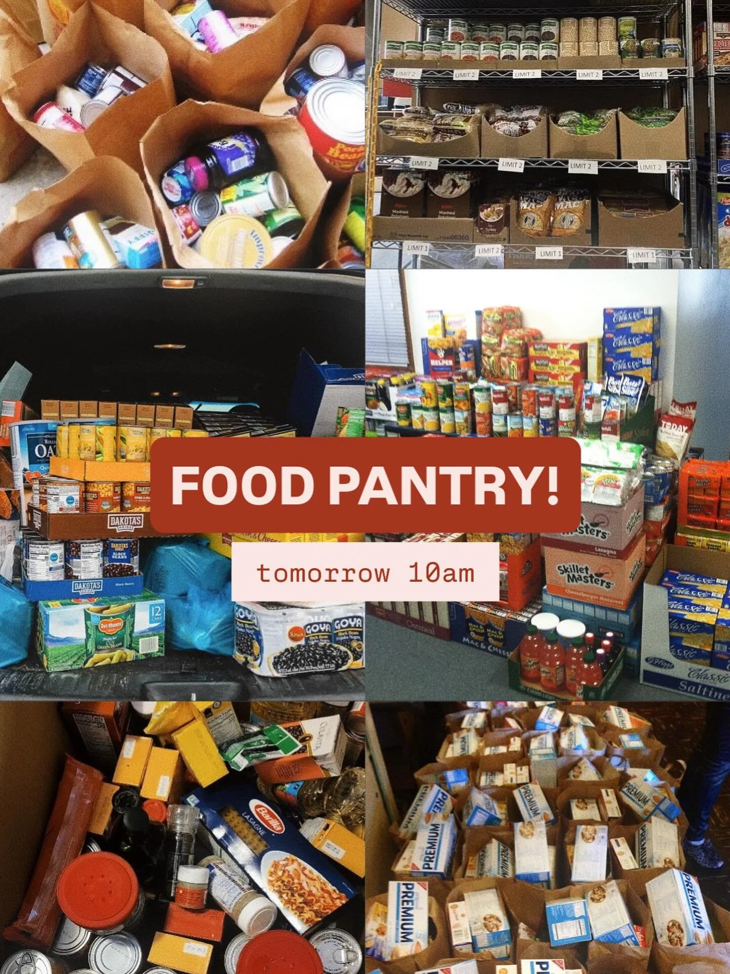Our Food Pantry is open tomorrow at 10AM!
If you or someone you know is in need, we&rsquo;d love to serve you with free groceries and kindness. No questions asked&mdash;just come as you are. 🤍

It&rsquo;s at SoCo Church! See you then!