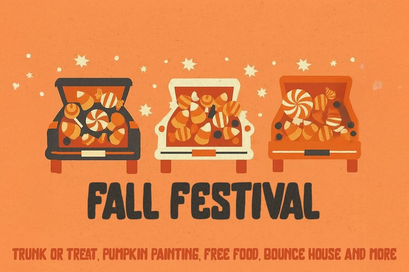 🍂🎃 You&rsquo;re invited to SoCo Church&rsquo;s Fall Festival! 🎉
Join us October 31st from 6&ndash;8PM for a night full of fun for the whole family &mdash; Trunk or Treat, pumpkin painting, free food, bounce houses, and more! 🙌🍁
Bring your friend