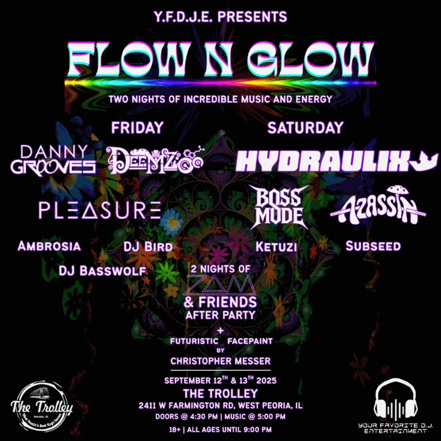 Always huge love in Peoria 🙌 stoked to see yall 
9.12
@ The Trolley
w/ @pleasure_beats @deemzoomusic