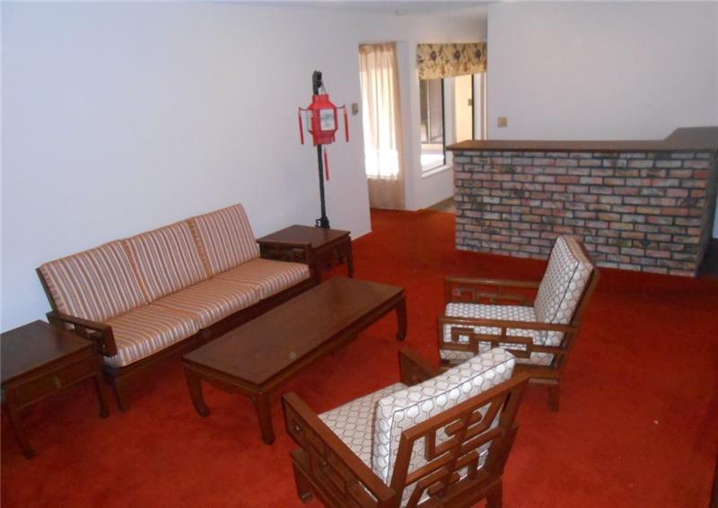 70s Living Room Red Shag Carpet