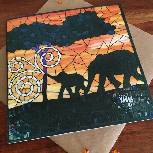 QM: Elephants Mosaic Card