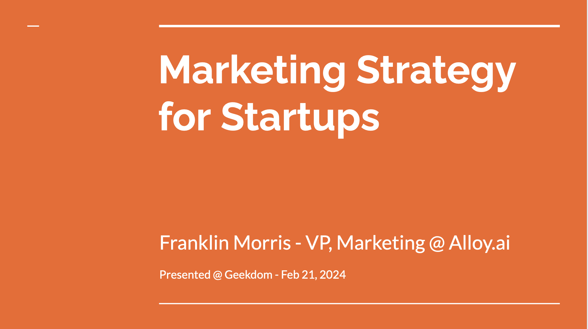 Marketing Strategy for Startups