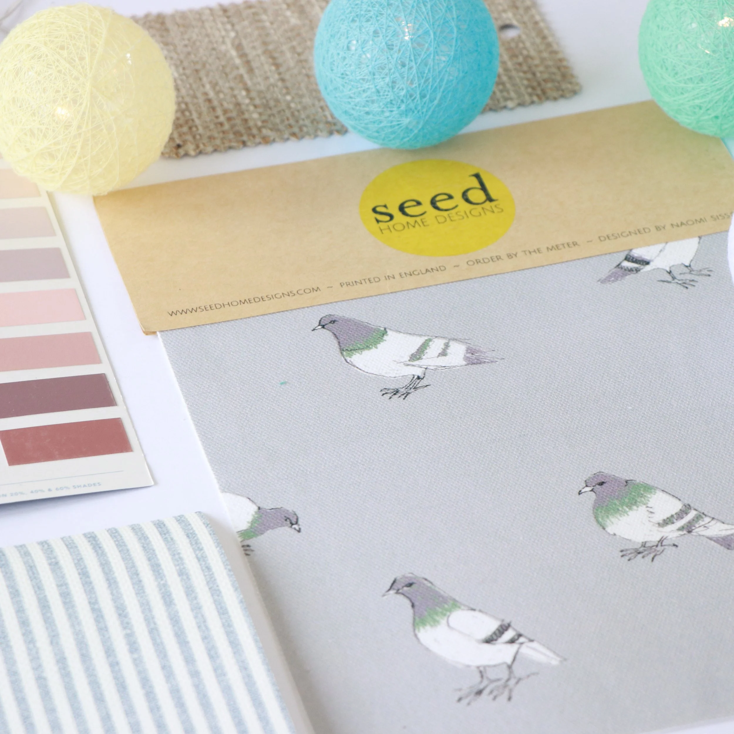 Grey Pigeon Fabric Moodboard Seed Home Deigns