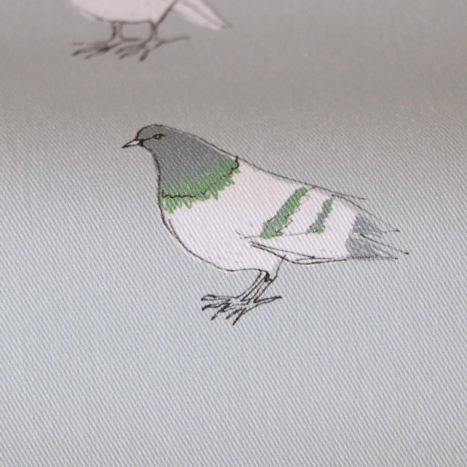 Pigeon Fabric Detail Grey Seed Home Designs Cornwall UK