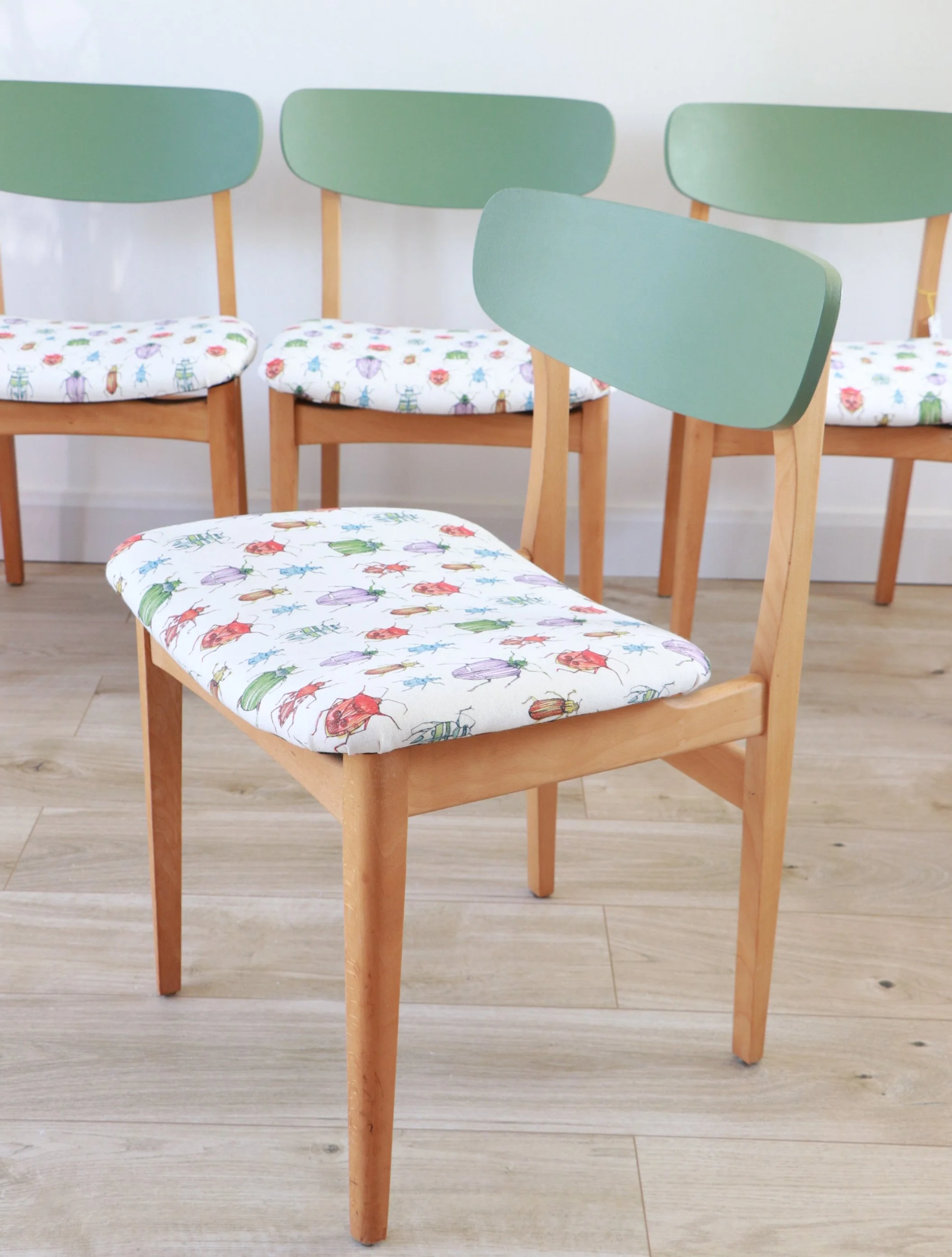 Designer beetle chairs-painted in rust-oleum
