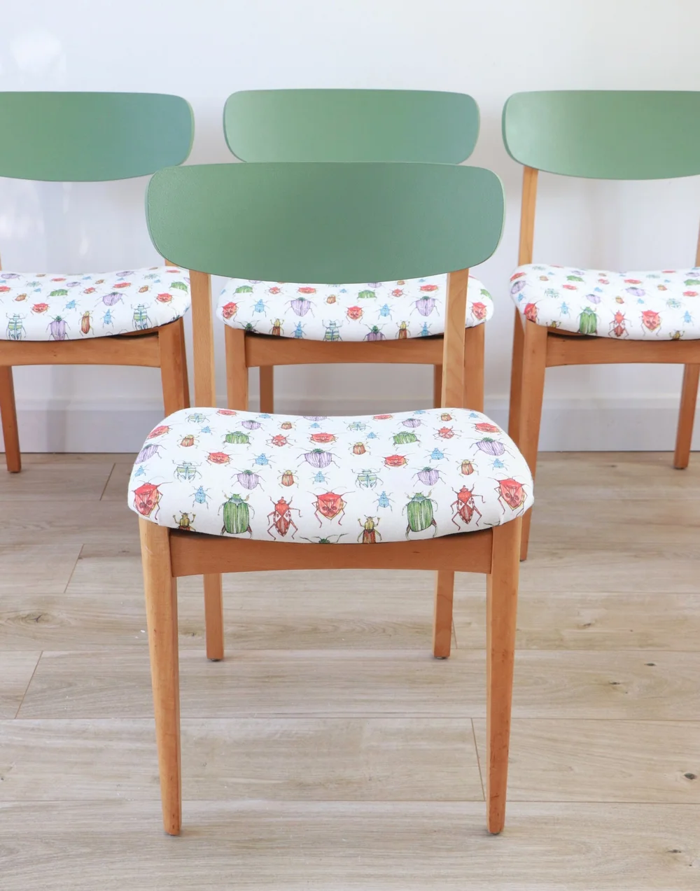 Original Vintage Upholstered Organic Beetle Dining Chairs — Seed