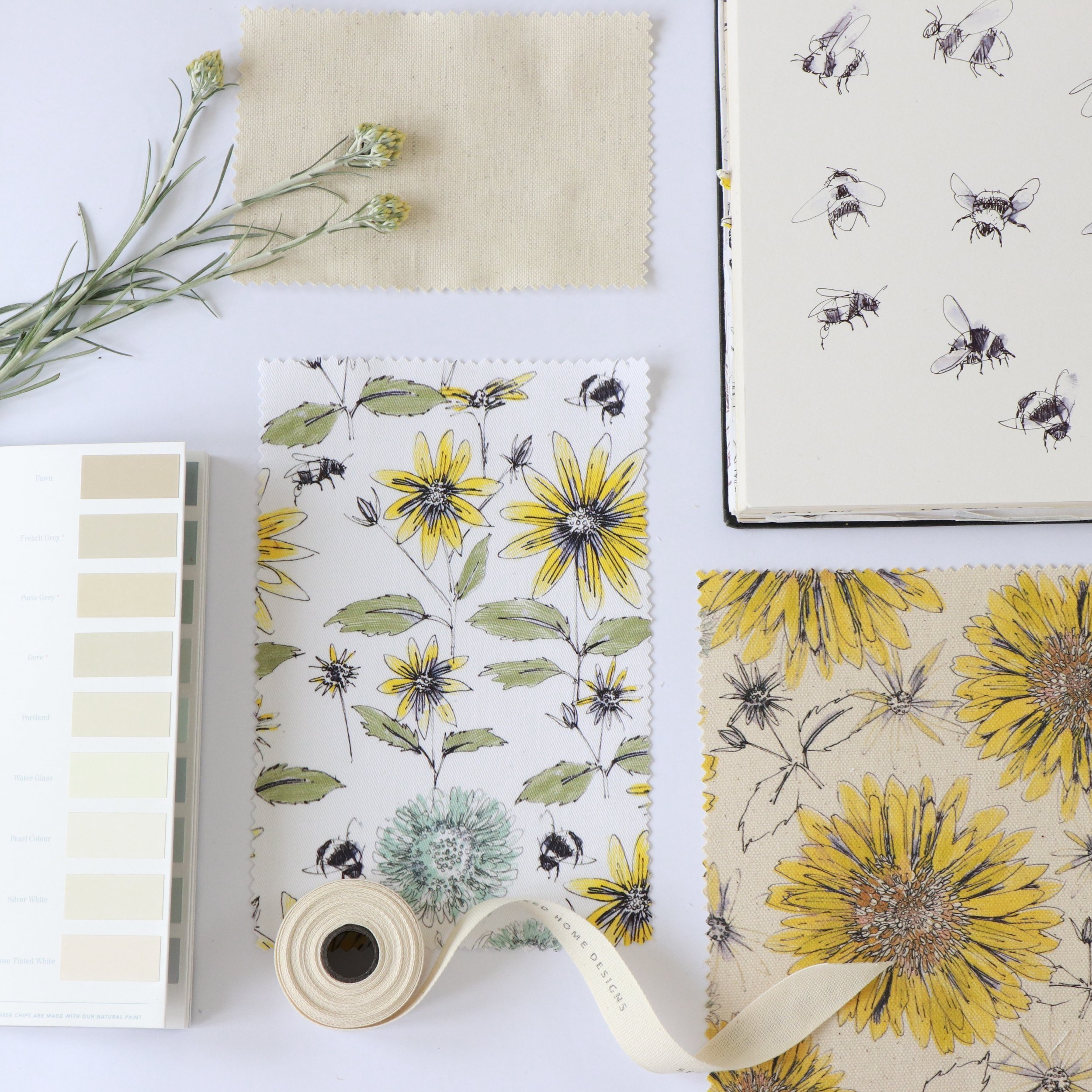 Bumblebee Eco-Printed British Fabric