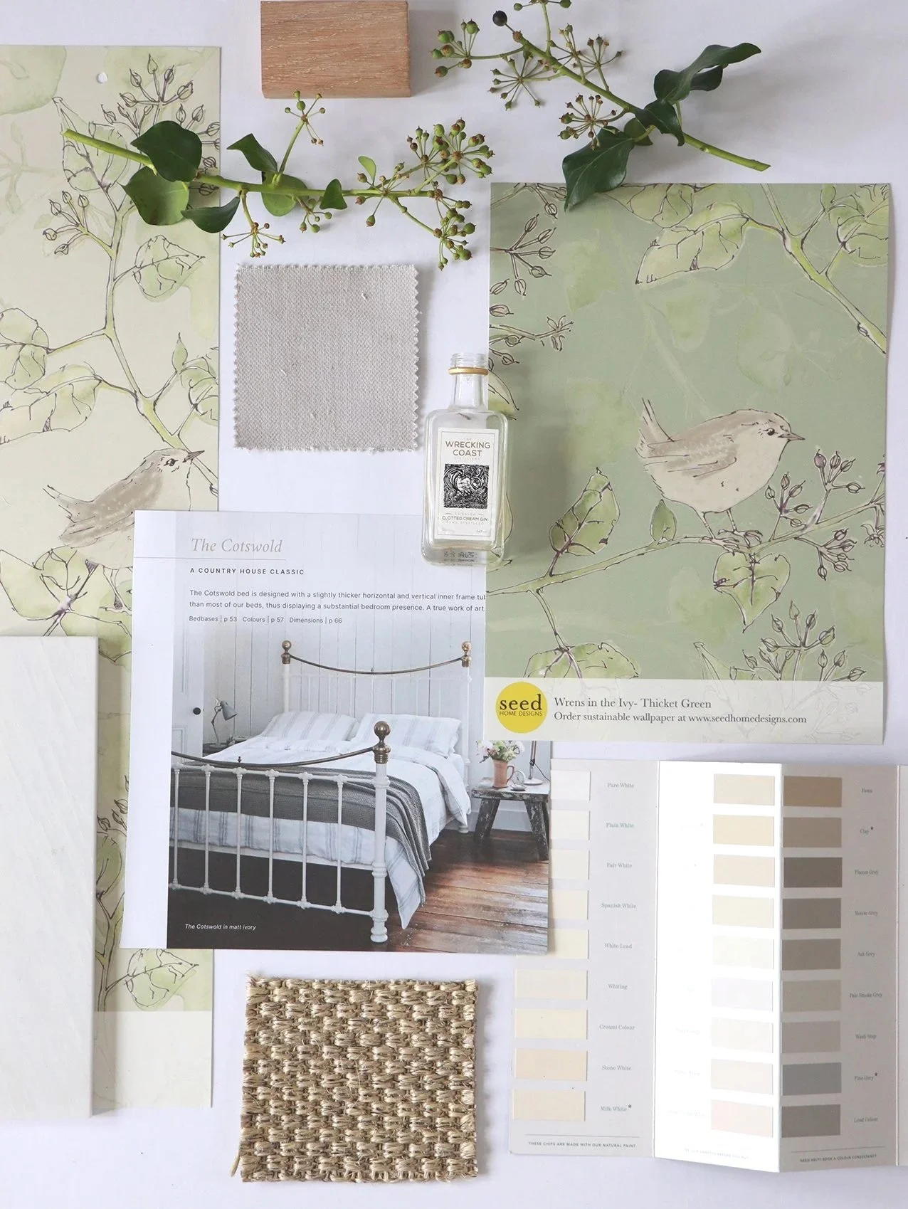 Wrens in the Ivy-Country Bedroom Interior Scheme