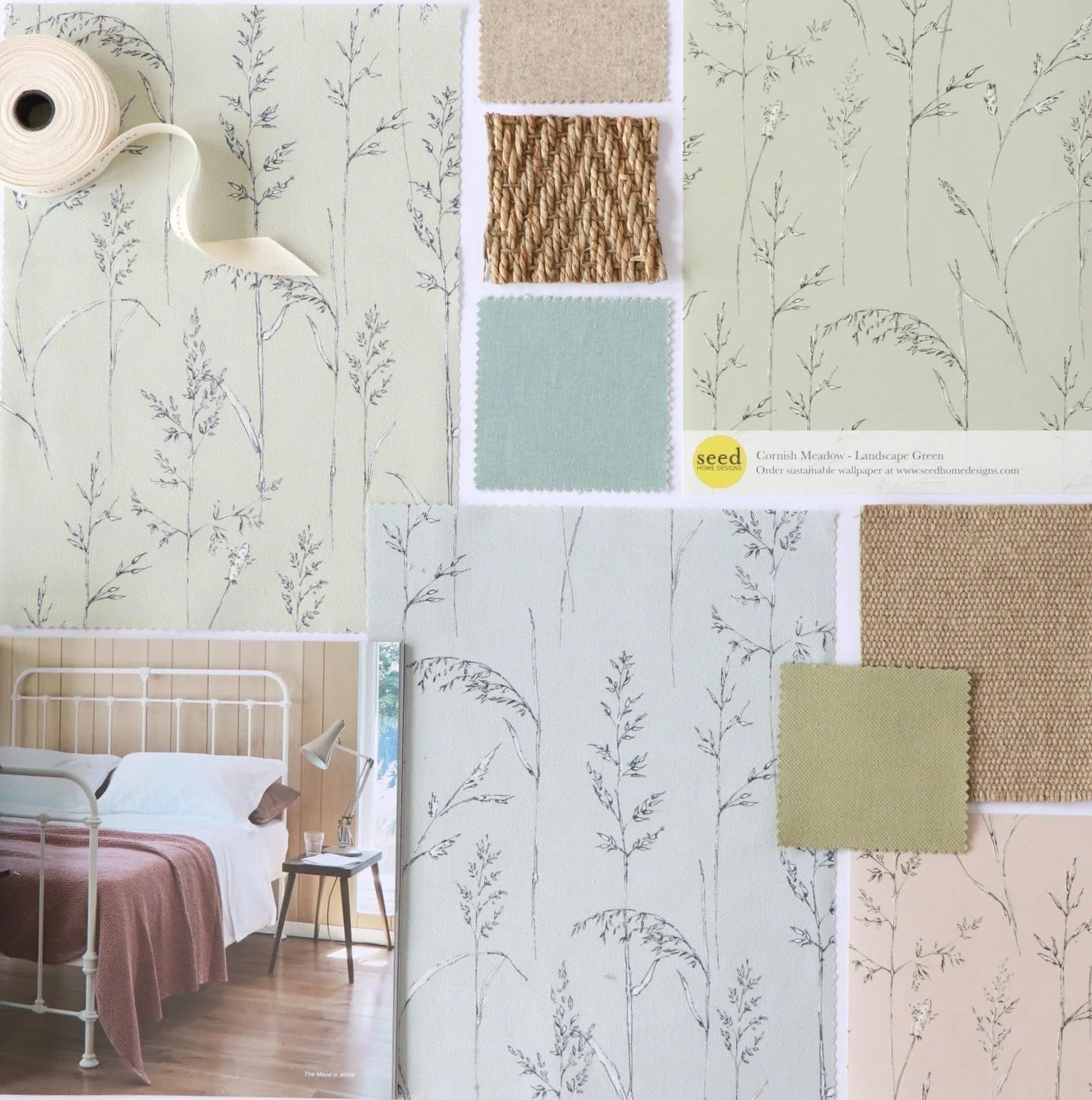 Cornish Meadow Fabric and Wallpaper Seed Home Designs