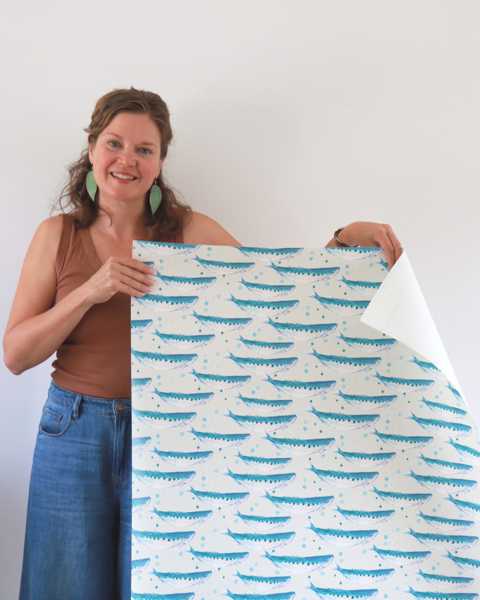 Cornish Wallpaper Designer Holding Swimming Sardines Wallpaper