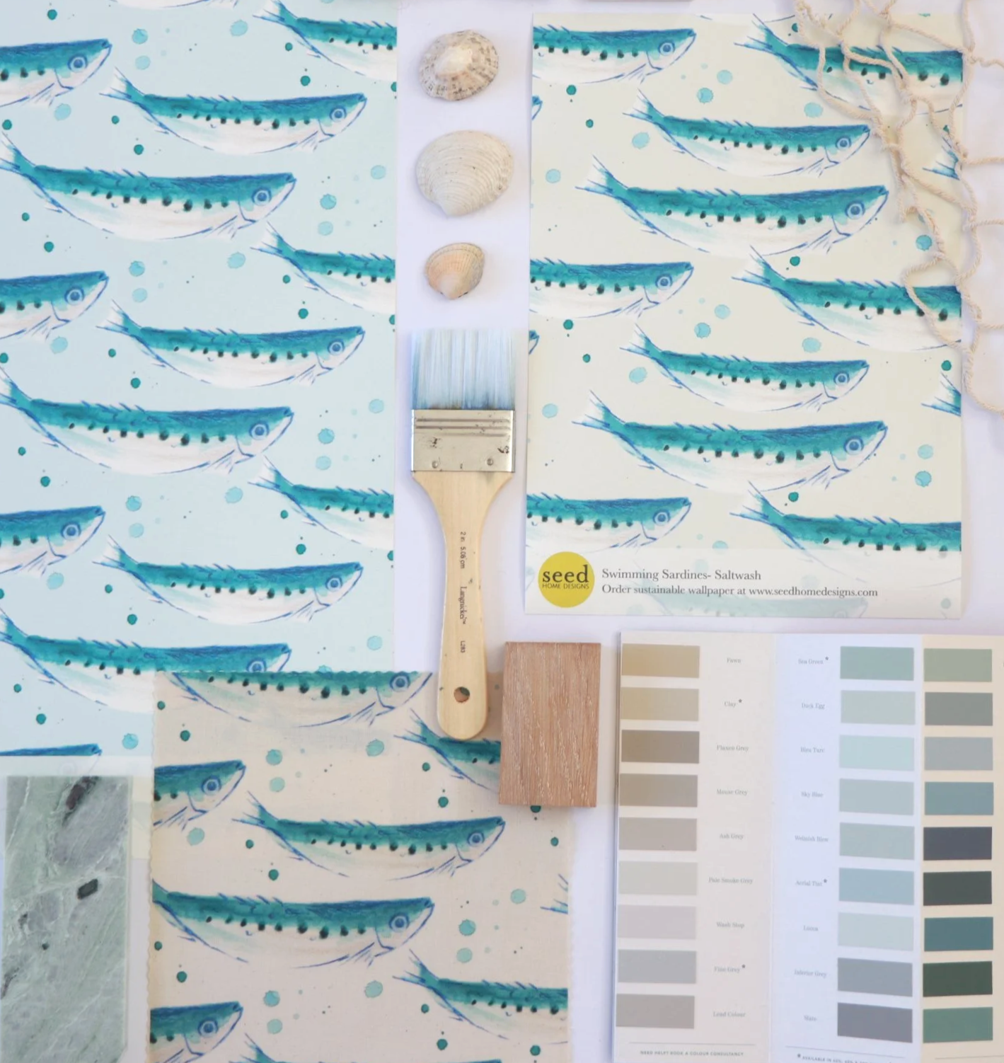 Swimming Sardines Interior Coastal Mood board