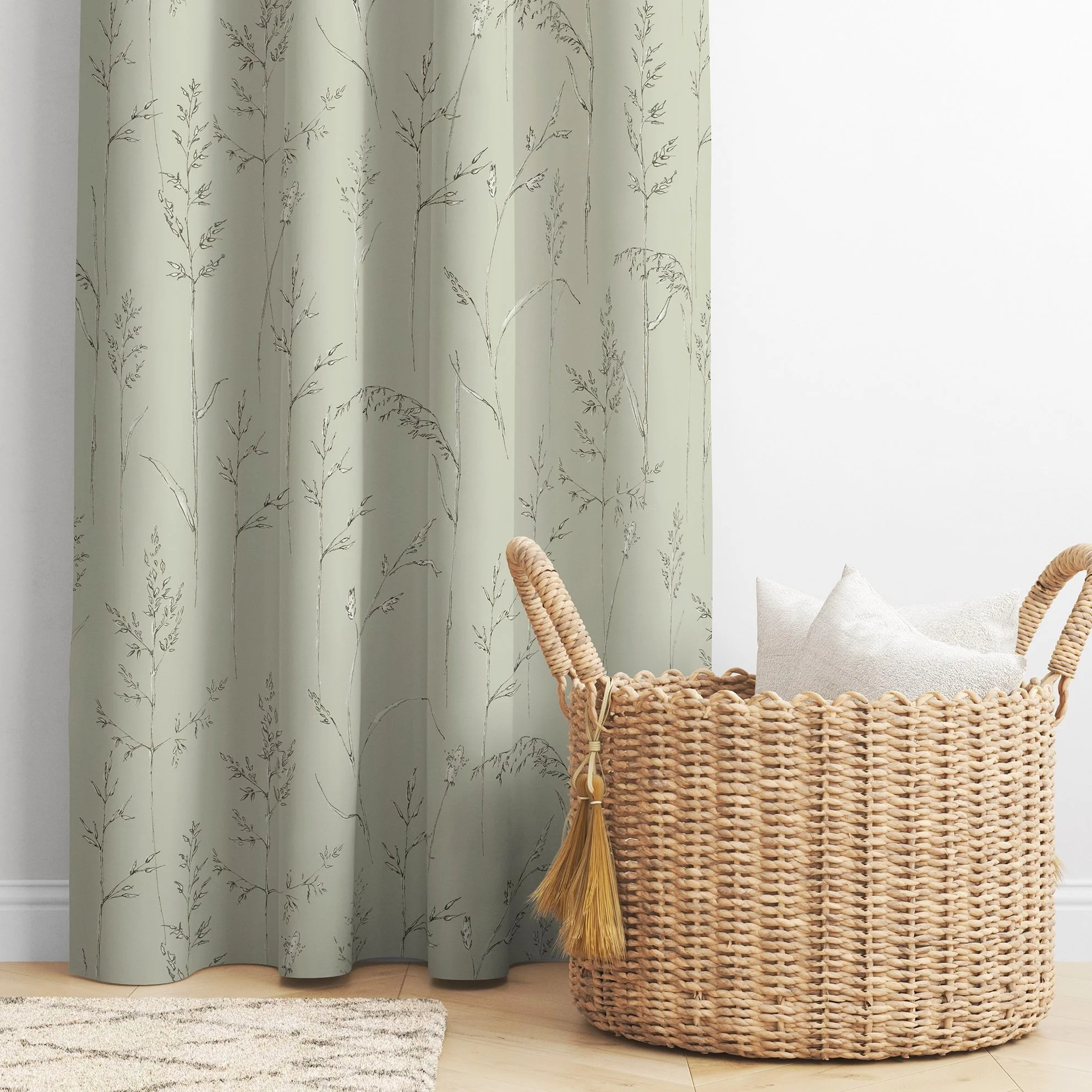 Cornish Meadow-Landscape Green-Curtains-Seed Home Designs