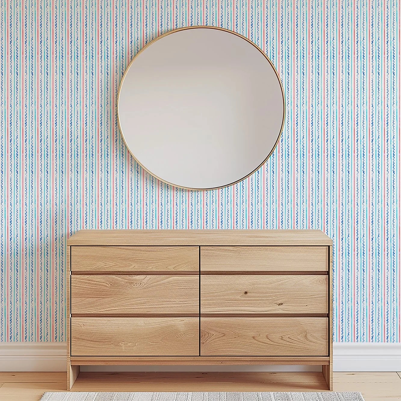 Sail Ahoy Cornish Stripe Sustainable Wallpaper | by Seed Home Designs