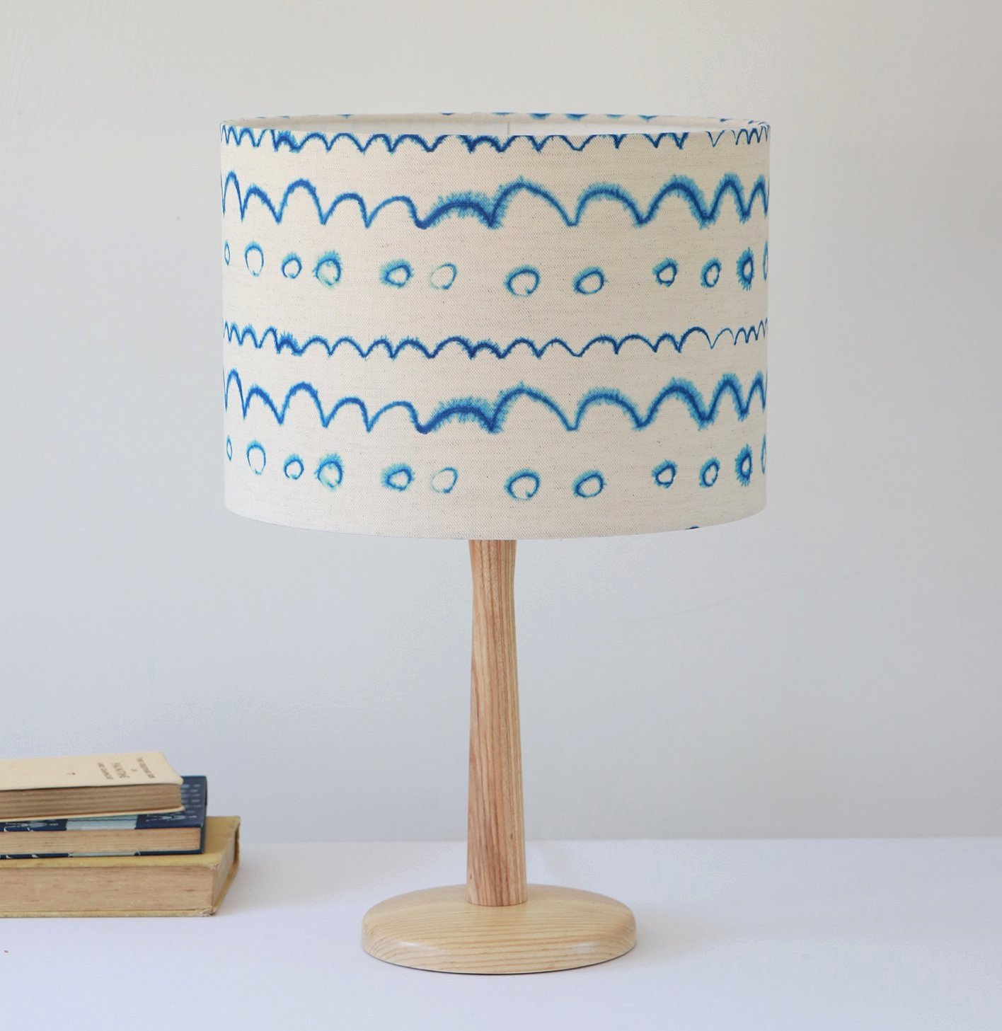 Circles in the Waves Natural Linen Cotton Lampshade