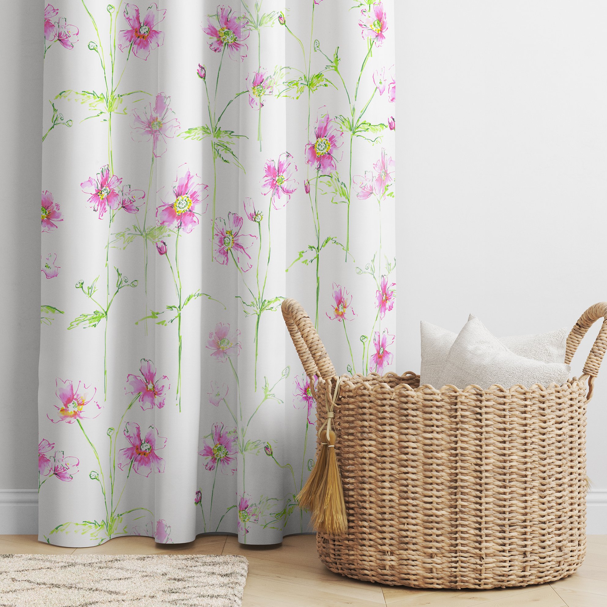 Anemone in bloom curtain fabric | by seed home designs | cornish fabric