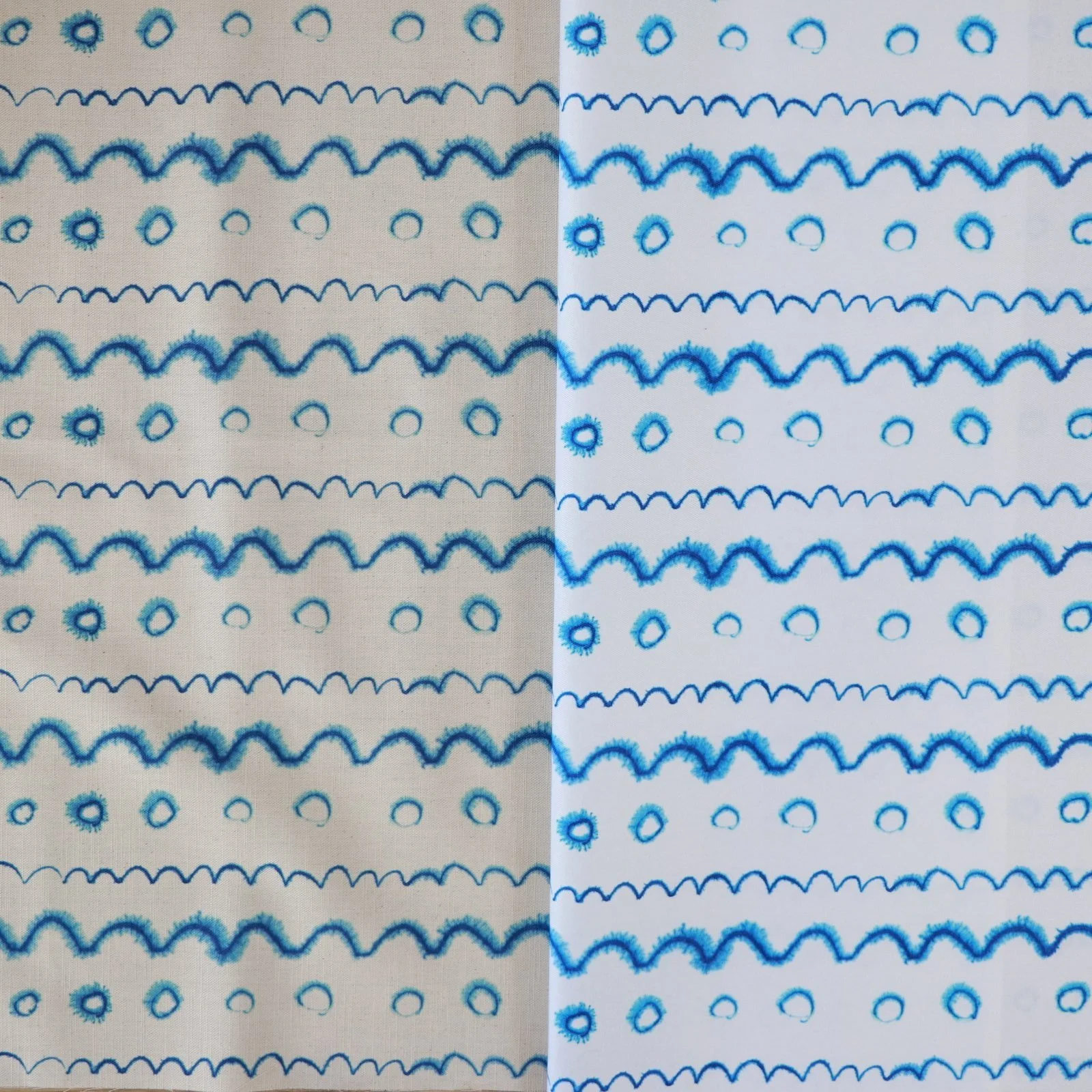 Circles in the Waves | Natural Linen and Cotton Fabric | Soft Furnishing Fabric | Cornwall