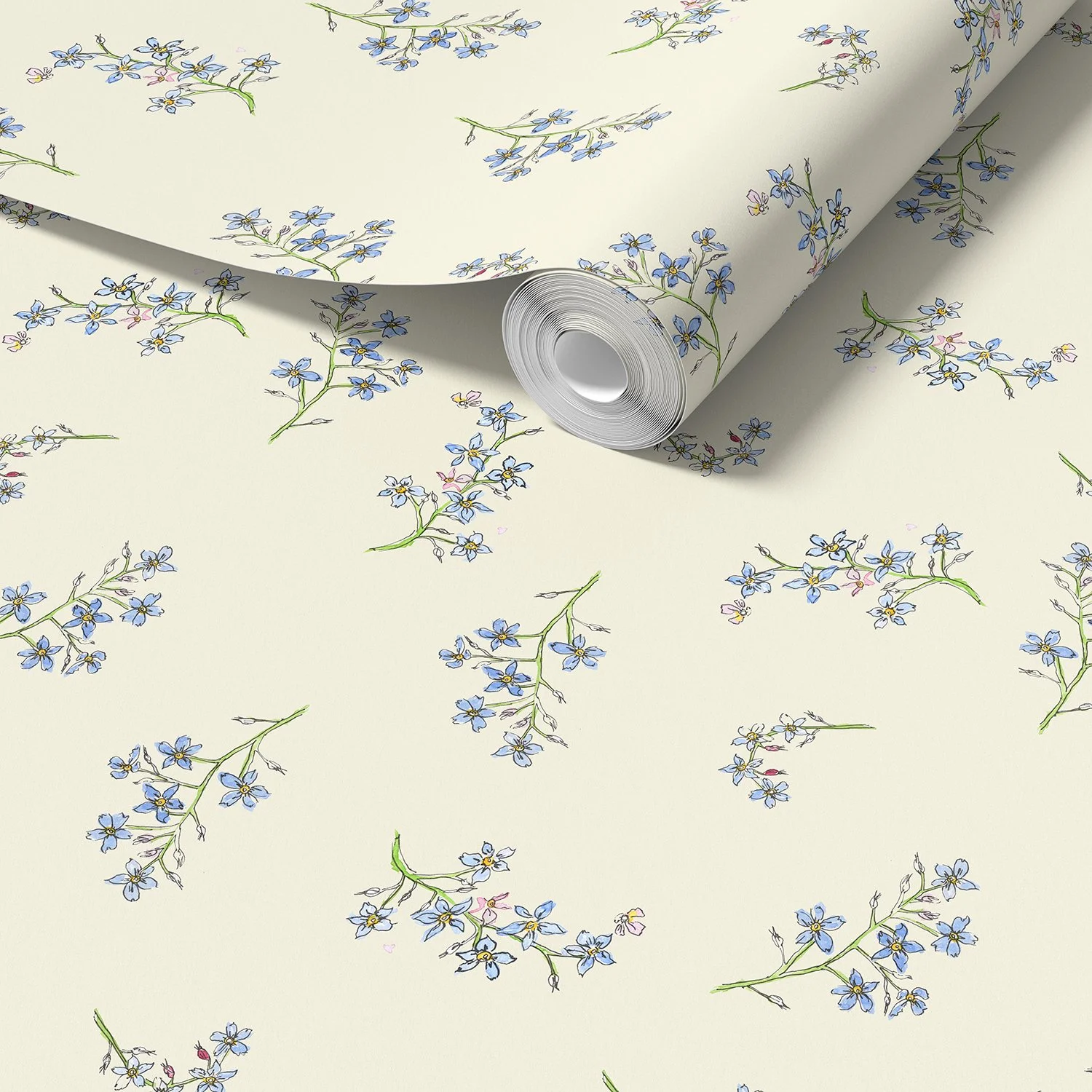 Forget-Me-Not-Wallpaper roll-cream.jpg