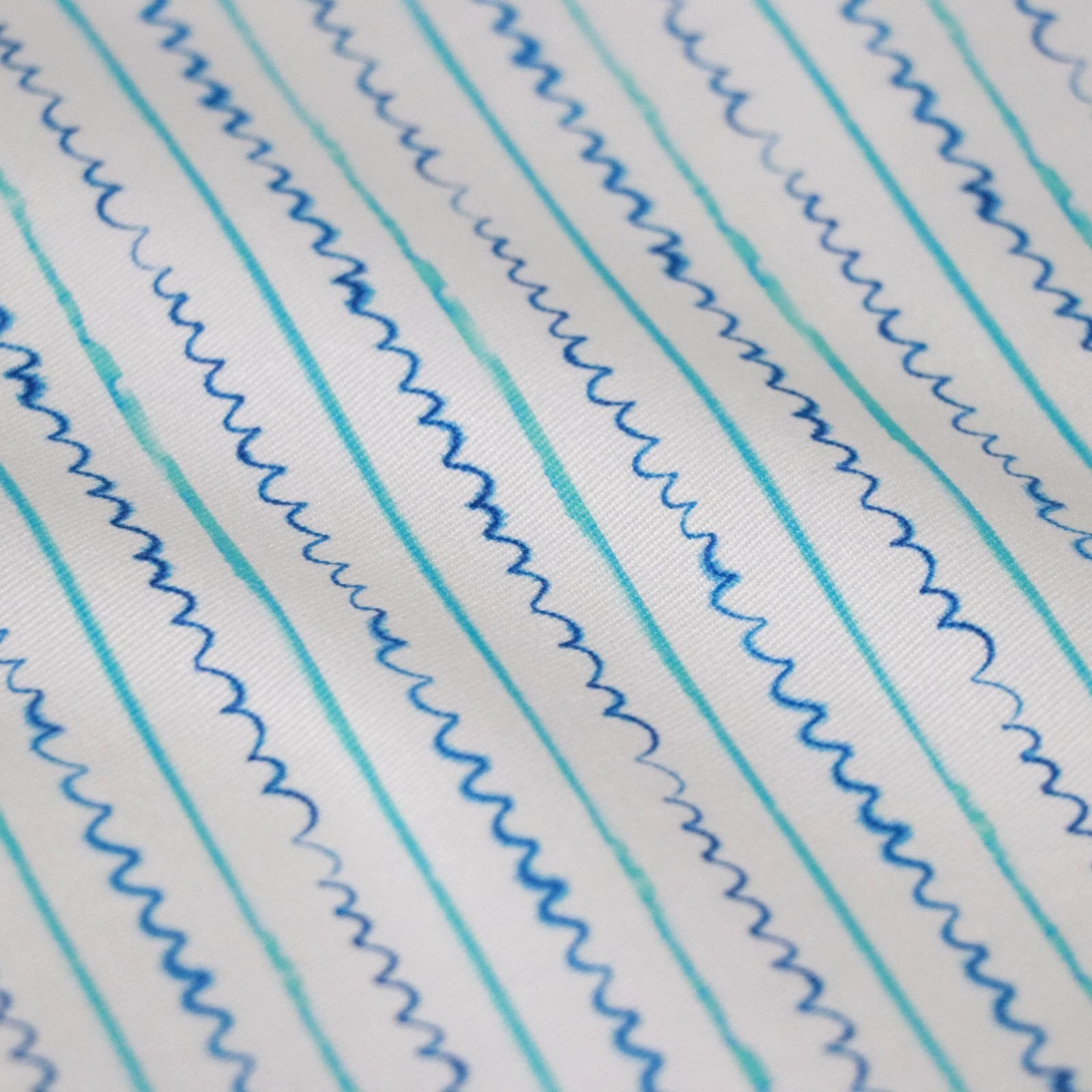 Blue Stripe and Scallop UK Printed fabric | Seed Home Designs | Cornwall