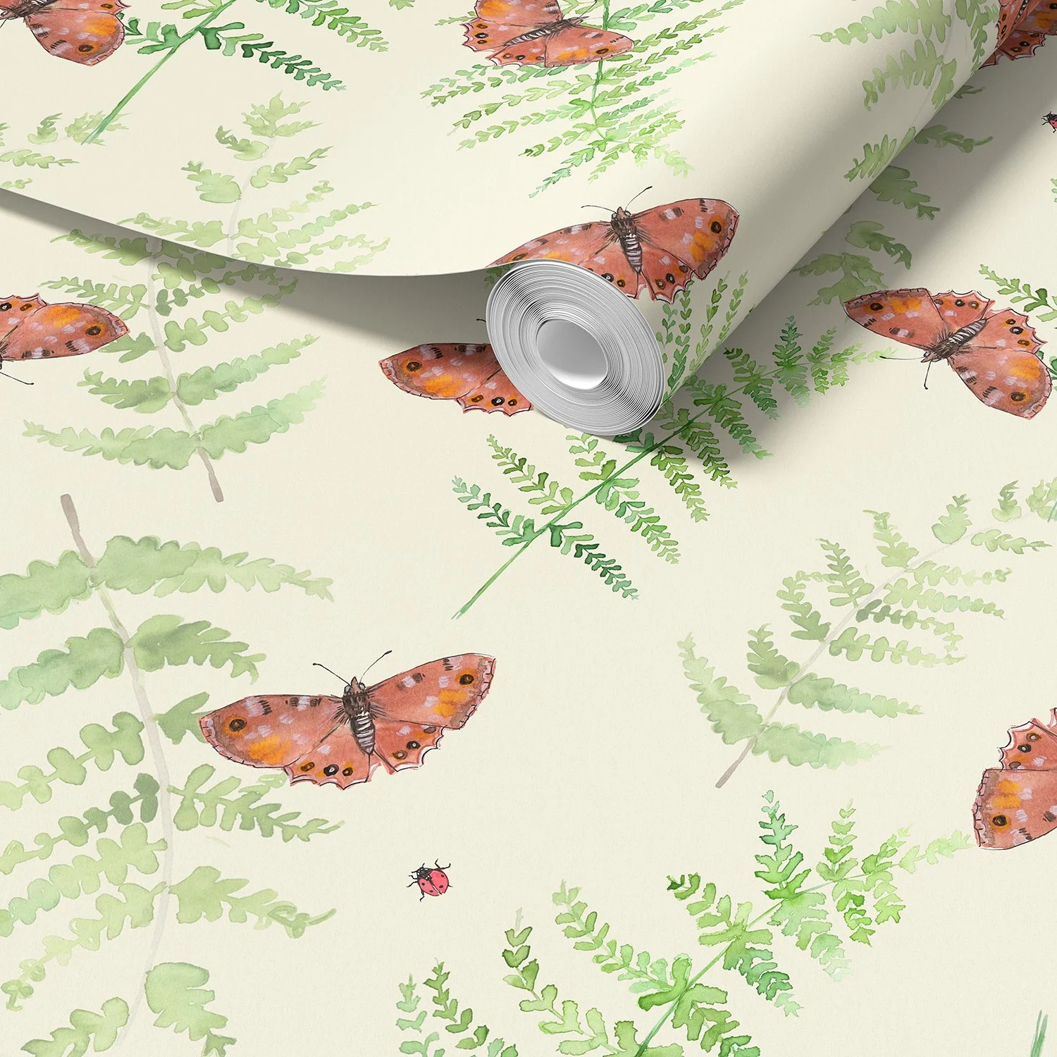 butterfly & Fern sustainable wallpaper-antique-cream-cornwall-uk.jpg