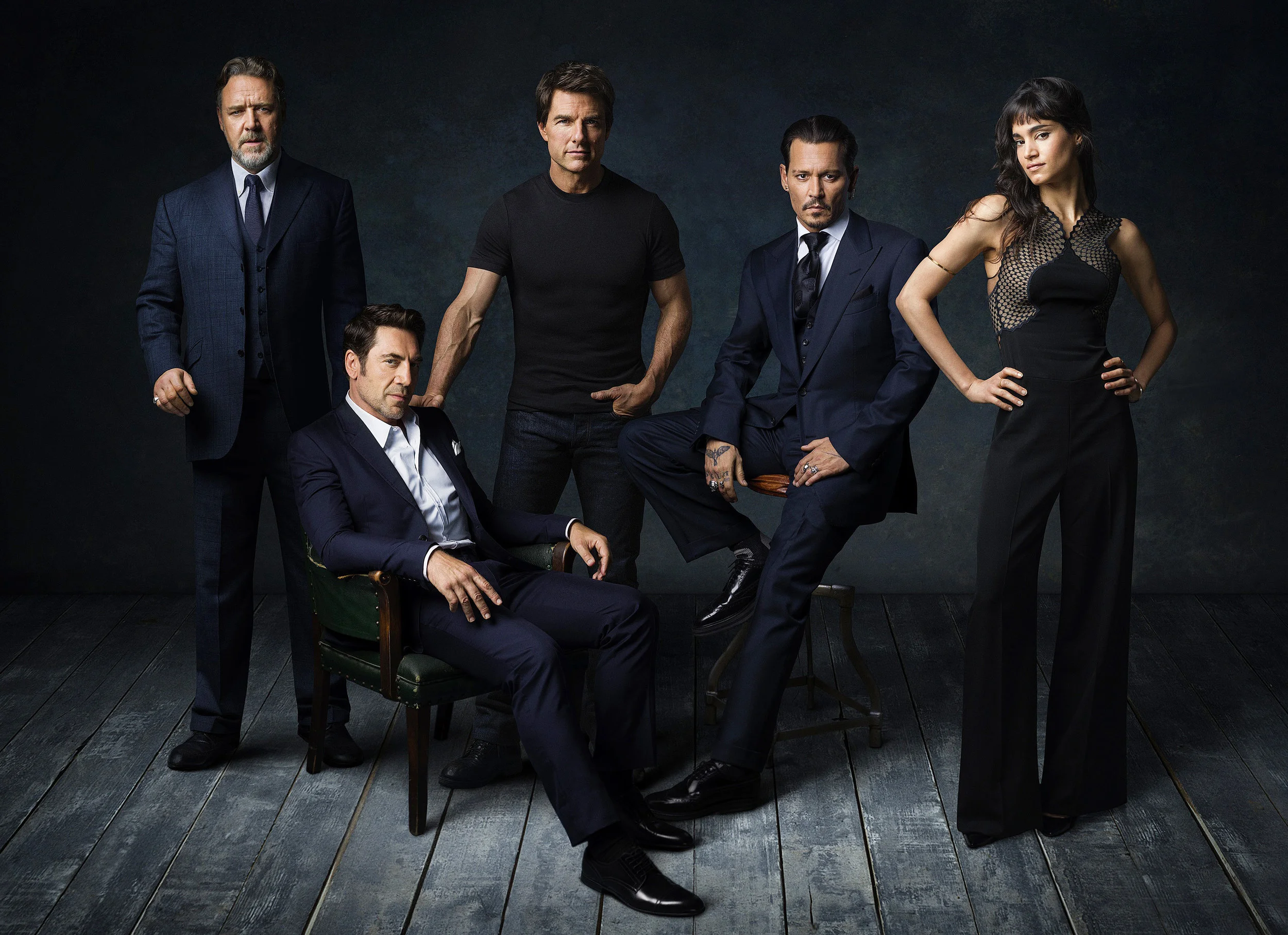 RUSSEL CROWE, JAVIER BARDEM, TOM CRUISE, JOHNNY DEPP, SOFIA BOUTELLA for "THE DARK UNIVERSE"