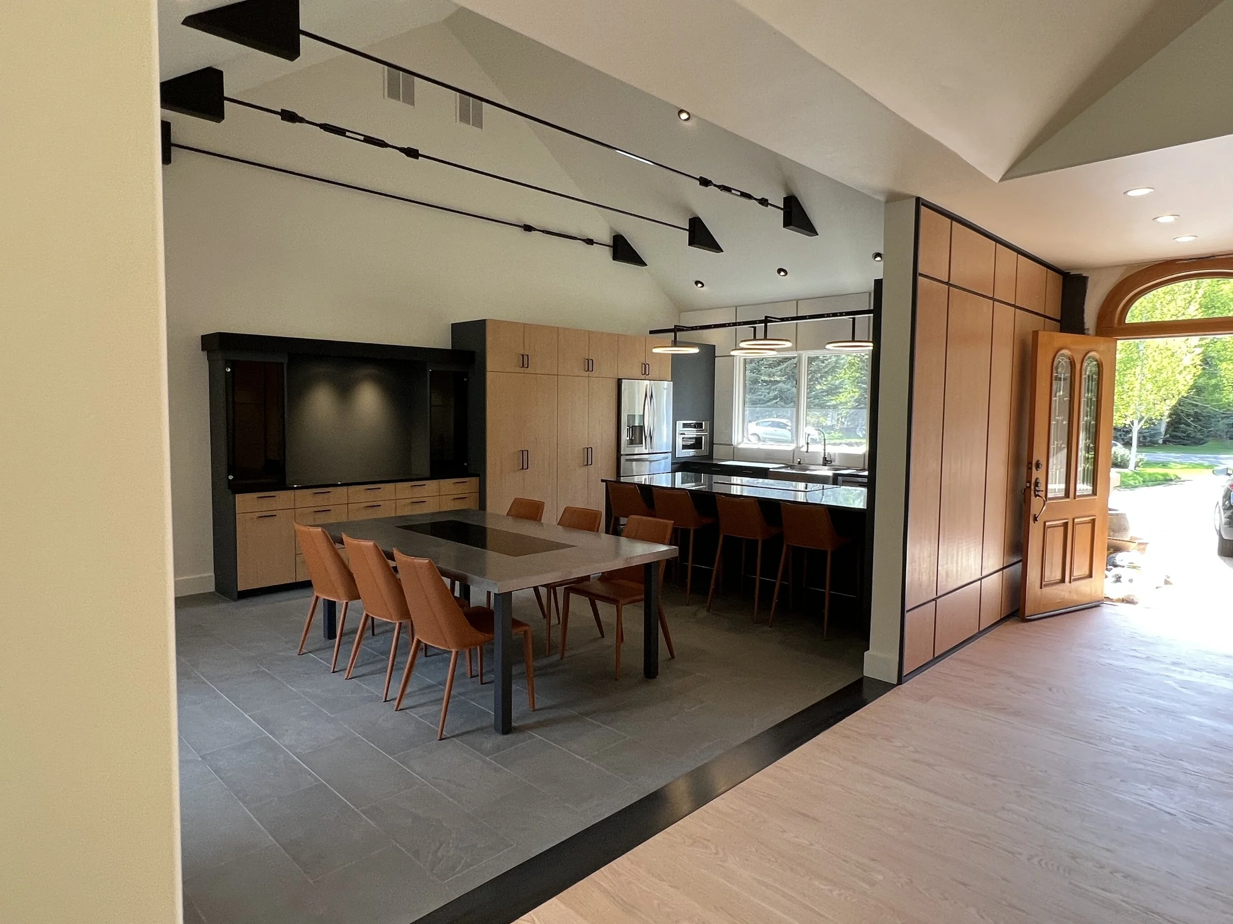 After: Kitchen/Dining with vaulted ceiling