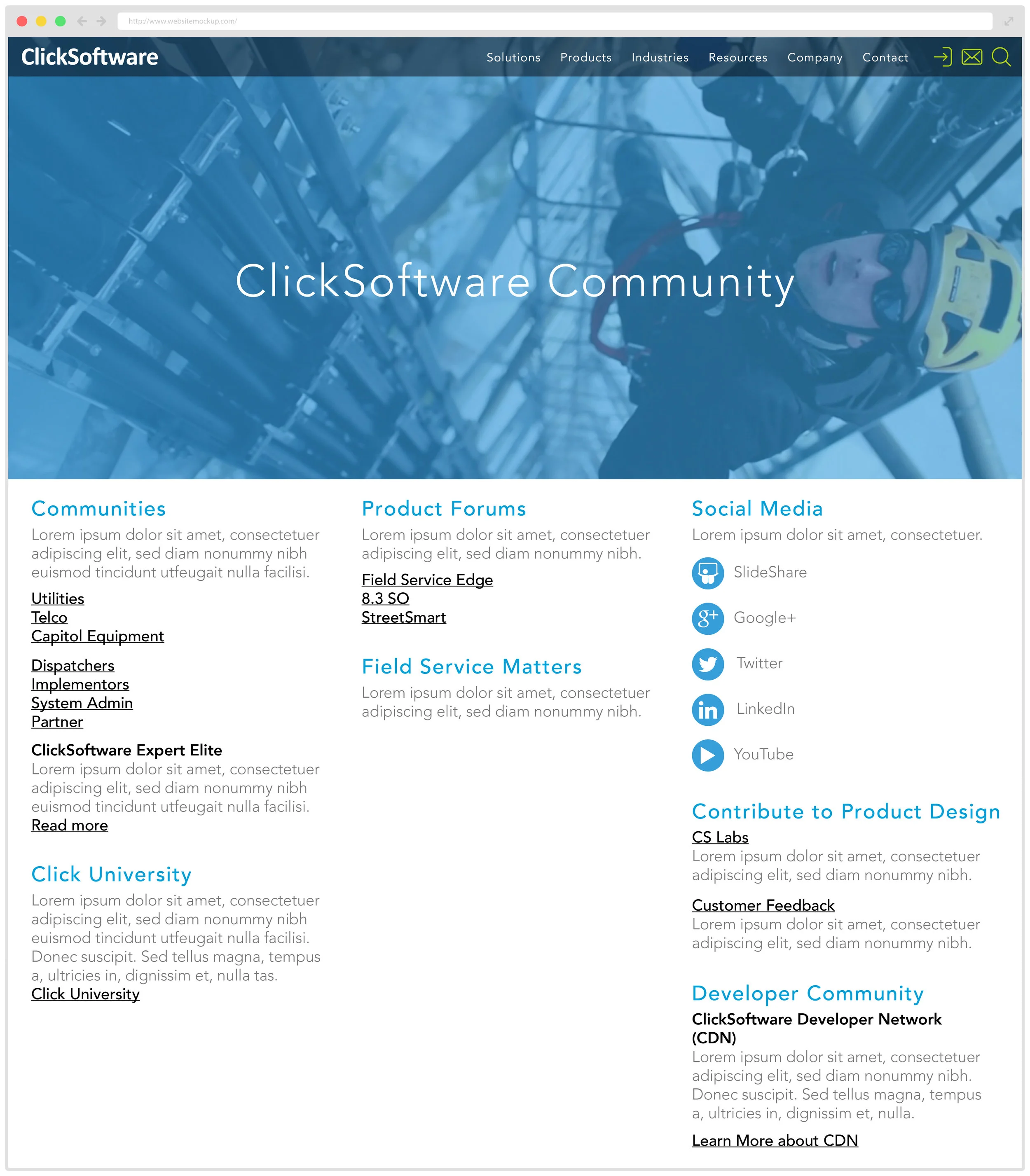ClickSoftware Community Front Page.jpg