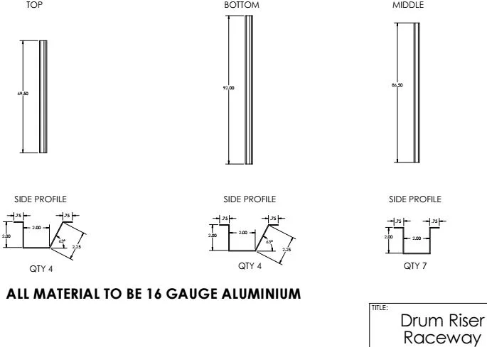 Raceway fabrication build drawing