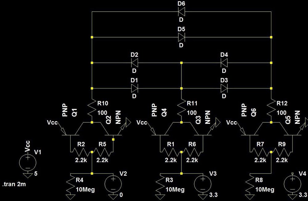 Tri-state with BJTs and extra gate resistance