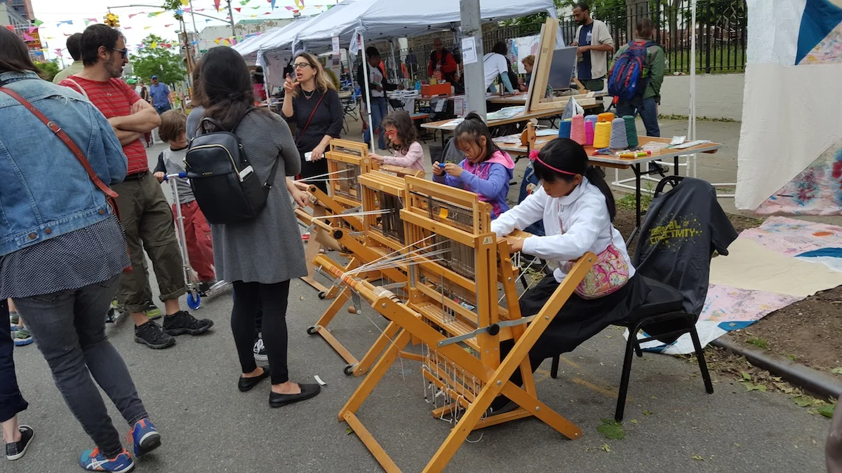 2017 Carnival of Connectivity, detail "Common Threads Orchestra" project (Textile Arts Center looms)